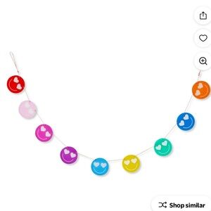 Valentine's Day Smiley Face Garland by Celebrate It NWT